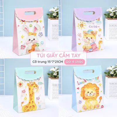 Túi Giấy Đựng Quà Sinh Nhật Mini Cute – Thiết Kế Sang Trọng Có Hoa Dày Đẹp Cứng Cáp Gói Quà Tặng Hoàn Hảo