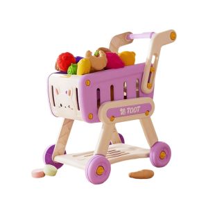 ANGCHI Multicolor Shopping Cart Toy Set Simulation 32PCS/Set Kids Role Playing Toy Educational 24pcs Fruits Supermarket Trolley Toy Playing House
