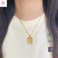 Korea 24K Gold-plated Copper Abacus Pendant Necklace for a Lifetime (1314) Necklace Set Female. 