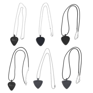 Silicone Guitarist Necklace Waterproof Pick Necklace Holder String Instrument Accessory for Bass Ukulele Performers