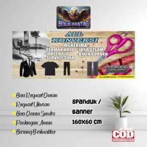 Spanduk Banner 160X60 Cm Semtik (Jahit) Bisa Request Desain