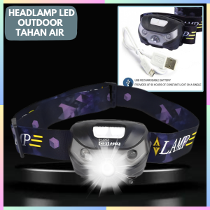 FAST DELIVERY TaffLED Senter Kepala Headlamp LED Super Terang Flashlight Cas USB with Motion Sensor