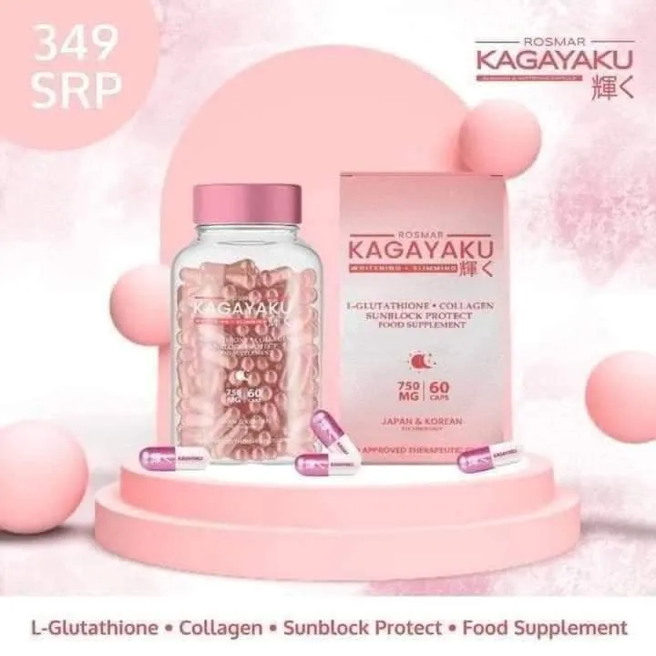 rosmar kagayaku glutathione 1 BEST SELLER CAPS Gluta , Collagen & Oral Sunblock 7  Rosmar Online Shop Use this for your glowing