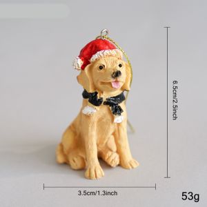 TEWUB Creative Christmas Hat Dog Sculpture Puppy Sitting/Standing Position Deer  Ornament Minimalist Durable Christmas Ornament  Ornament