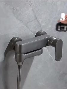 White Color Bathtub Shower Faucets Waterfall Spout With Hand Shower Hot And Cold Water Mixer Faucet Black Taps Gray Mixers