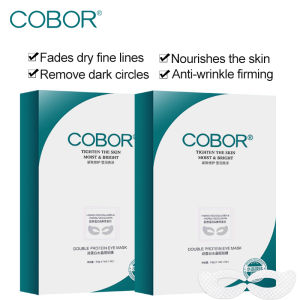 COBOR 14pairs/2boxes Double Protein Eye Mask Hydrolyzed Collagen Elastin Eye Masks Moisturize Nourishing Skin Care Reduce Fine Lines and Puffy Eye Improve Dullness Dark Circles And Under Eye Bags