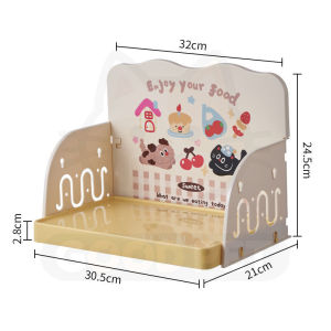 Pet Dining Table Adjustable Cat Dog Dish High Fence LeakProof Platform Pet Food Snack Storage Rack