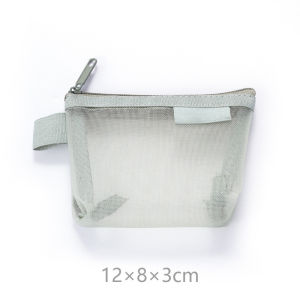 Simple Nylon Triangle Coin Organizer Mesh Key Card Bag Clear Mesh Design Mini Coin Purse Nylon Mesh Cosmetic Bag Pouch