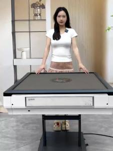 Fully Automatic Home-Use Folding Mahjong Table with Built-in Storage Cabinet Compact Dual-Purpose Dining Table and Mahjong Table