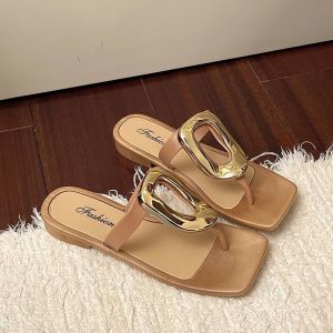 FJ Women Elegant Flat Sandals Metal Buckle Slip On MNI 223