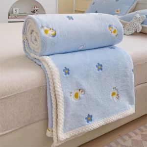 Blanket bed sheet small blanket cover student dormitory single person plush thickened coral velvet double-sided nap blanket