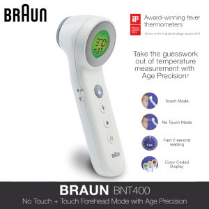 (SG Ready Stock)Braun BNT-410 No Touch Forehead Thermometer with Age Precision With One Year Warranty