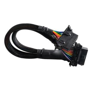 [caichuitan] OBD2 Male To Dual Female Elbow Extension Cable With 16pins Available To Connected 1 IN 2 Converted Extender Adapter
