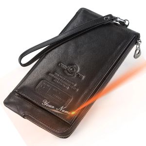 Contacts Casual Men Wallets Genuine Leather Coin Purse Wallet High Quality Cell Phone Bag For Man Long Clutch Card Holder2026
