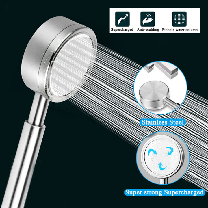 SUS 304 Stainless Steel High Pressure Bathroom Hand Shower Head | Lazada