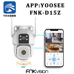FNKvision กล้องวงจรปิด 8MP WIFI มี2กล้อง 2เลนส์  ดูพร้อมกันได้ Color Full HD ​5ล้านพิกเซล  กันน้ํา AI โมบายแทรคเกอร์