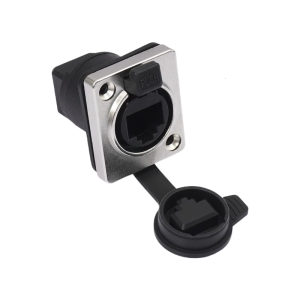 Waterproof RJ45 Panel Interface Module With D Style Mounting ABS + Metal for Cat5/Cat6 Ethernet Cable Connection