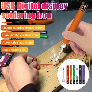 VALER USB Fast Charging Electric Soldering Iron Adjustable Voltage Wireless Welding Tool Kit Pen Portable Digital Display Wireless Electric Iron Solder Repair Welding Tools