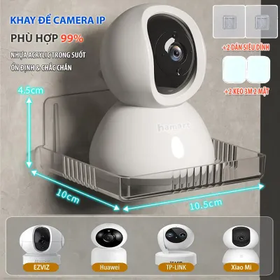 Kệ Để Wifi Dán Treo Tường Nhựa Acrylic Trong Suốt Đỡ Modem Router Kèm Miếng Dính Lớn Siêu Chắc Hamart