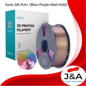 Sunlu Silk PLA+ (PLA Plus) Tri-Color and Four Color Filament 1.75mm for 3D Printing (1kg per spool)