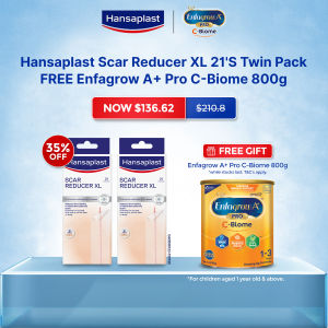 [Hansaplast x Enfagrow A+ C-Biome] Hansaplast Scar Reducer XL 21S Twin Pack FREE Enfagrow A+ Pro C-Biome 800g