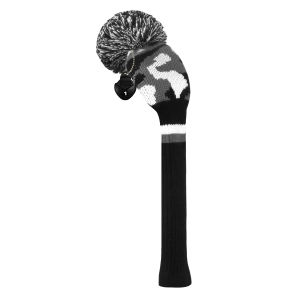 Scott Edward 1pcs Knitted Golf Cover for Driver WoodFairway WoodHybrid(UT) WoodDouble Layers Elastic Acrylic YarnBig Fluffy Pom Decorate Golf BagsMulti-Patterns to Choose