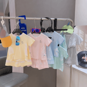 CRUSHES 2-piece Suit Children Sportswear Set Mesh Cooling Fabric Quick Drying Shorts Set Comfortable Short Sleeved Kids Homewear Summer