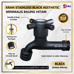 KRAN AIR TEMBOK KUALITAS BAGUS STAINLESS NIKEL JANTUNG KUNINGAN ( FILTER KOTORAN & SELANG TAMAN MESIN CUCI