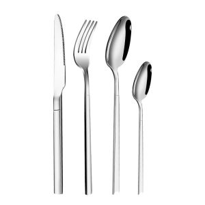 Stainless steel Western-style minimalist tableware set - knives forks and spoons for hotels restaurants and home use