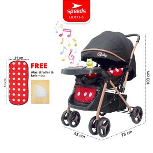 SPEEDS Stroller Anak 2 Mode Fitur Premium Lengkap Kereta Dorong Bayi Portabel Stroller LX 073-5