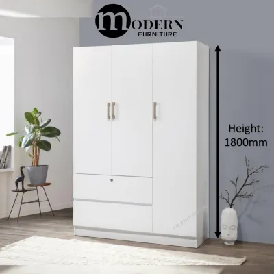 🔥2 & 3 Door Wardrobe + Top Cabinet / Almari baju 2 & 3 pintu / Almari Baju /Almari Baju Murah / Almari Murah / 衣橱 / 衣柜