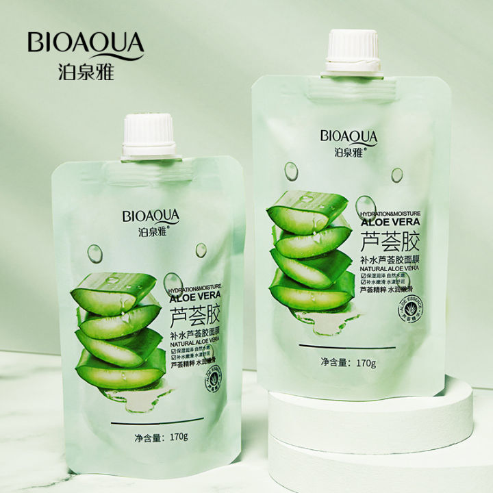 BIOAQUA Natural Aloe Vera Moisturizing Gel Facial Mask 170g 170G Facial  Mask For Dry Skin Gel Mask To Relieve Dryness - Lazada | Lazada