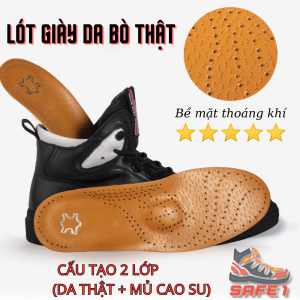 Lót giày da bò thật cao cấp 2 lớp. Đệm lót giày da bò thật êm chân thoáng khí chỉnh hình trị bàn chân bẹt nam - nữ