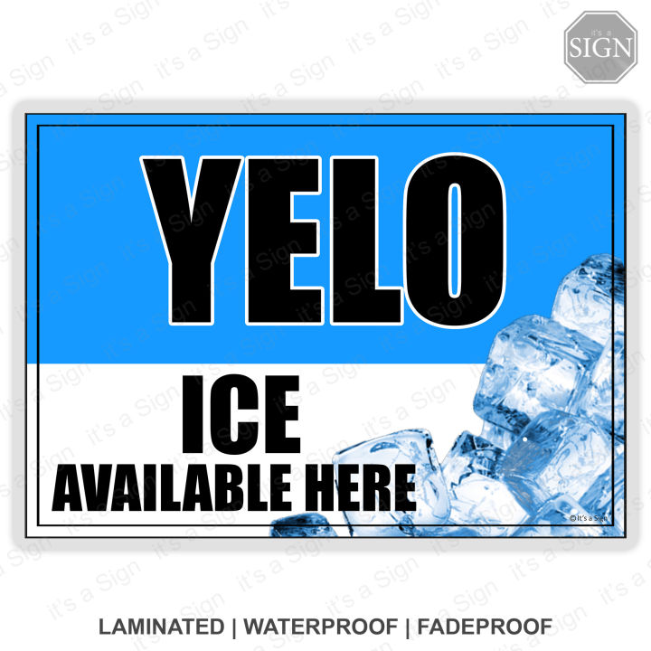 Yelo Ice Sari Sari Store Sign Laminated Signage Label A4 A3 Size Lazada Ph