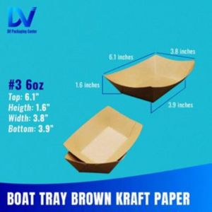 Brown Kraft Paper Boat Tray 50pcs - 100pcs