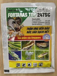 Thuốc trừ sâu Fortaras top 427SC gói 20ml: trừ sâu cuốn lá sâu đục thân bọ trĩ rầy nâu bọ xít hôi rệp sáp.