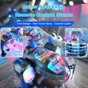 Remote-Controlled Rocket Spaceship RC Car Future Concept Race Childrens Toy Light & Music For Boy