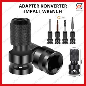 Konektor Mata Obeng Adapter Impact Wrench 1/2 Inch Ke 1/4 Inch Hex Adaptor Konverter Wrench