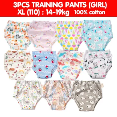 [LIL BUBBA SG] SIZE XL 3-PCS SET GIRL DESIGN 6-LAYER POTTY TRAINING PANTS | KIDS UNDERWEAR| NO MORE DIAPER