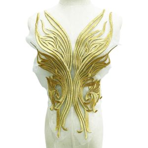 PAZNUL Gauze Sequins Thread Sequined Embroidery Patches DIY Gold Embroidery Sequin Lace Applique Fashion Sewing On Patches Wedding Gown Cheongsam Bridal Dress Crafts