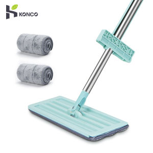 Konco Cây Lau Nhà Vắt Phẳng Thần Kỳ Cây Lau Nhà Vi Sợi Rửa Tay Miễn Phí Để Lau Sàn Nhà Dụng Cụ Làm Sạch Nhà Tắm Với 2 Miếng Vải Lau