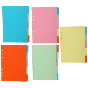 25Pieces Index Page With Reinforced Edges Universals 6 Holes Fit for Students Professional