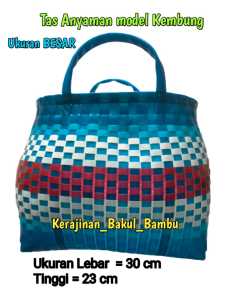 Tas anyaman plastik sintetis model KEMBUNg ukuran BESAR tas belanjaan atau tas serbaguna tas murah