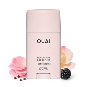 OUAI Aluminum Free Deodorant - Womens Deodorant with 24-Hour Odor Control & Invisible Application - Enriched with Notes of Rose Berry Lychee & Pink Peppercorn - Melrose Place (2.5 oz)