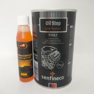 BỘ 2 SẢN PHẨM: NGĂN NGỪA VẾT DẦU DƯỚI GẦM XE HIỆU SENFINECO 9982 300ml VÀ NƯỚC GẠT KÍNH HIỆU AUTOSOL 5535 50ml (Oil Stop Leak Sealant 9982 300ml And Autosol 5535 50ml)