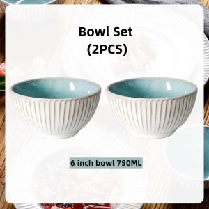 OMK Nordic Style Stoneware Bowl 400ML and 750ML