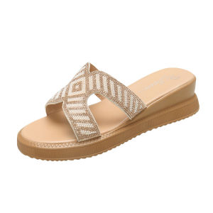 Free Shipping Plus-Size Rhinestone Platform Wedge Sandals For Women New Summer Style Perfect With Dresses One-Strap Sandals