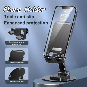 Adjustable 360° Rotating Cellphone Stand Holder Foldable Desktop Anti Slip Live Phone Tablet Stand