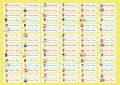 1 tờ sticker 96 cái in tên dán bút cho bé với nhiều hình ngộ nghĩnh đáng yêu. 