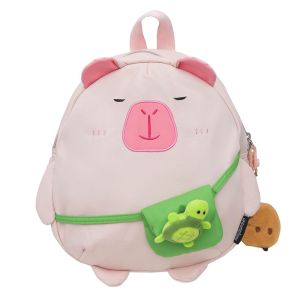 Girly Cute Kapibara Backpack Large Capacity Student Campus School Bag Girl Versatile Storage Backpack